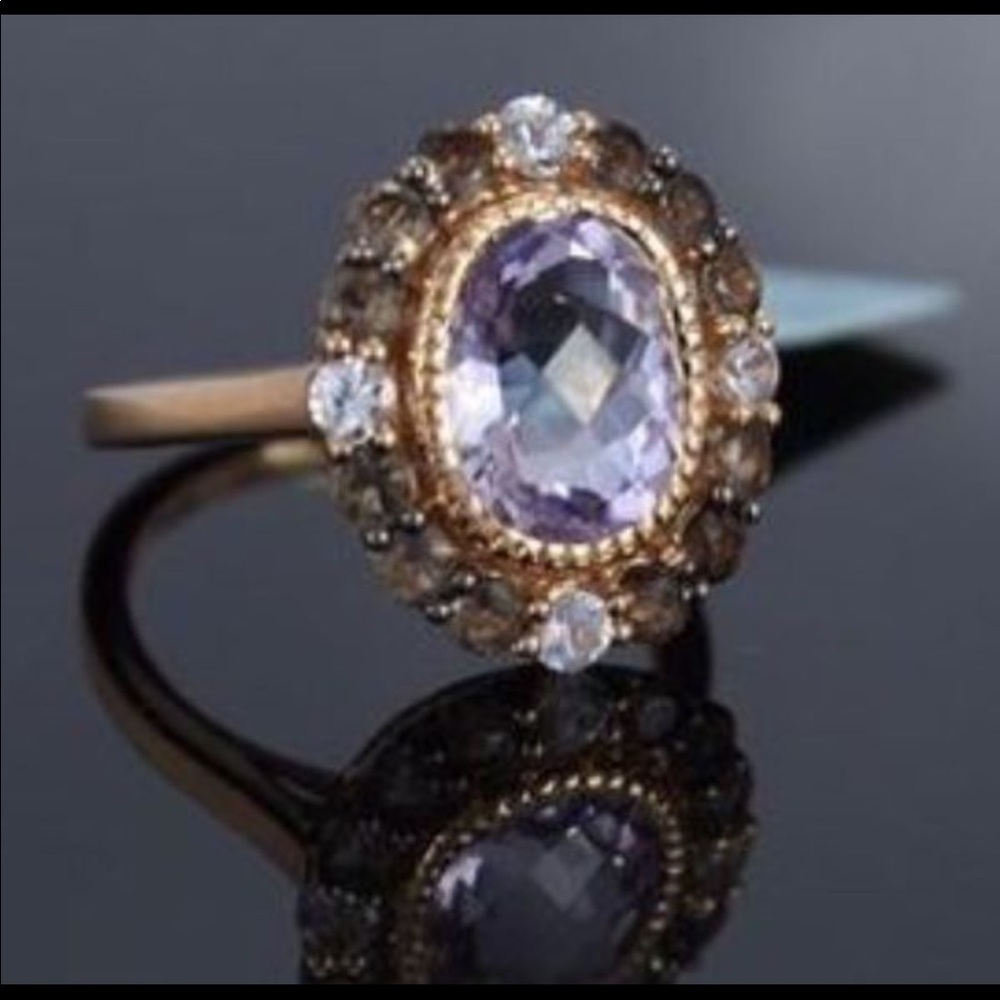 14kt leVian Strawberry Gold pink amethyst ring - Picture 7 of 8